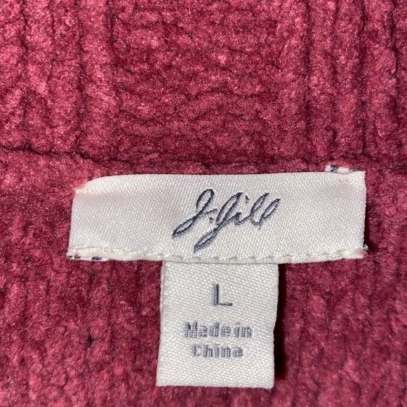 J Jill Sweater Cardigan Chenille Pink chunky loose cable knit size L - Picture 8 of 14